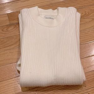 Abercrombie LuxeLoft Oversized Crew Sweater in White